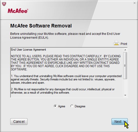 McAfee Software Removal, License